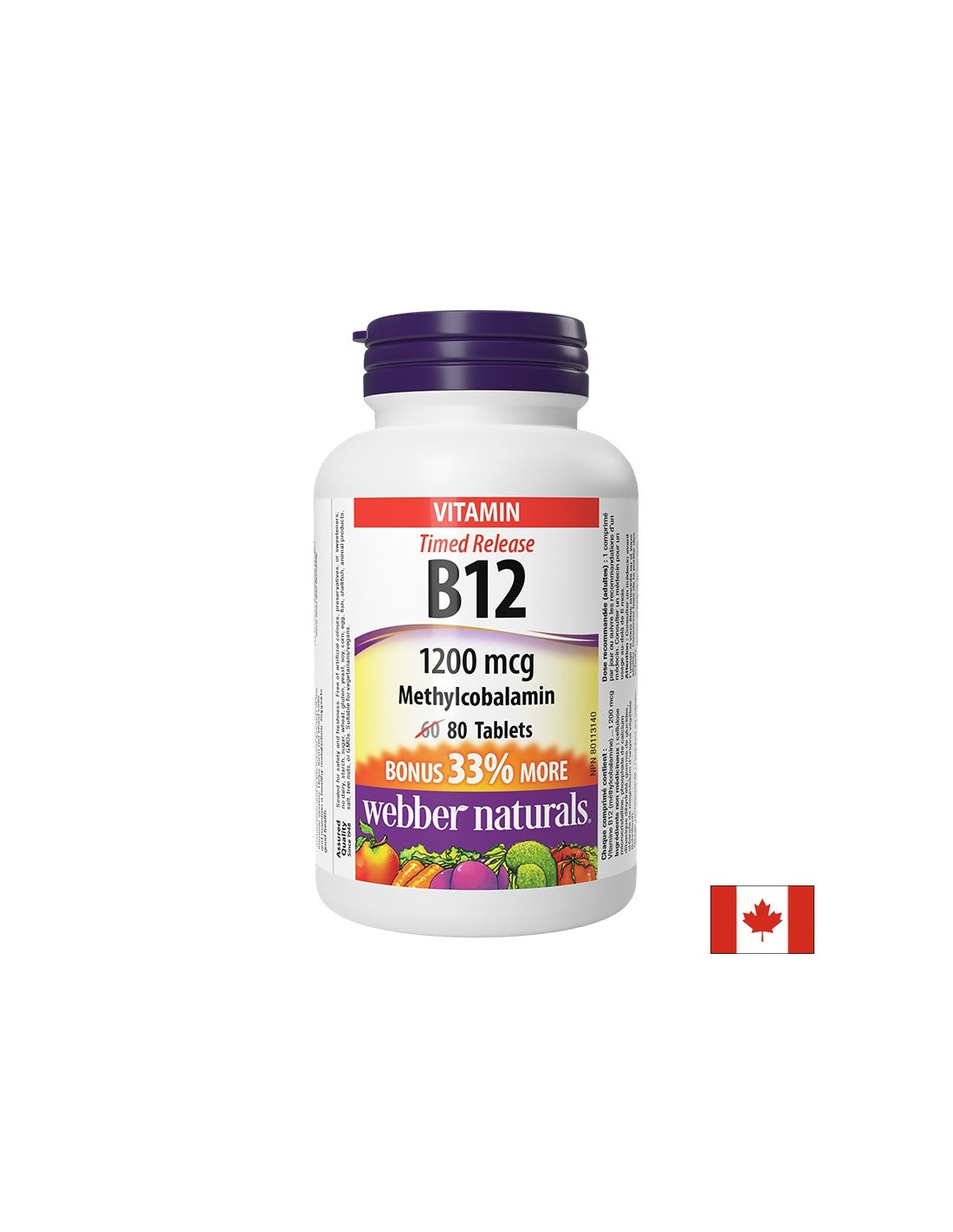 Nervový systém a energia - vitamín B12 (metylkobalamín), 1200 µg x 80 e<tc>XTEND</tc>ed-release tablety