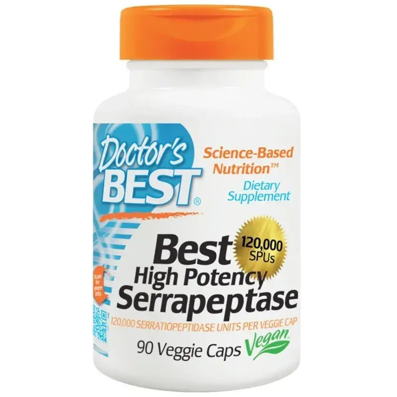 Serrapeptáza, pre normálnu funkciu dutín a dýchacích ciest 120 000 x 90 kapsúl, <tc>Doctor's Best</tc>