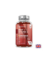 Anémia - Železo + Vitamín C Gummies, 120 želé, broskyňová príchuť