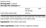 Celá spektrum cibuľovej cibuľky 400 mg 60 kapsúl