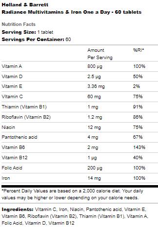 Radiance Multivitamins & Iron | Jeden deň - 60 tabliet