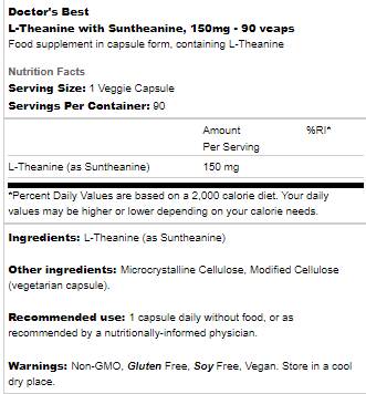L-theanine 150 mg | So slnečným žiarením - 90 kapsúl