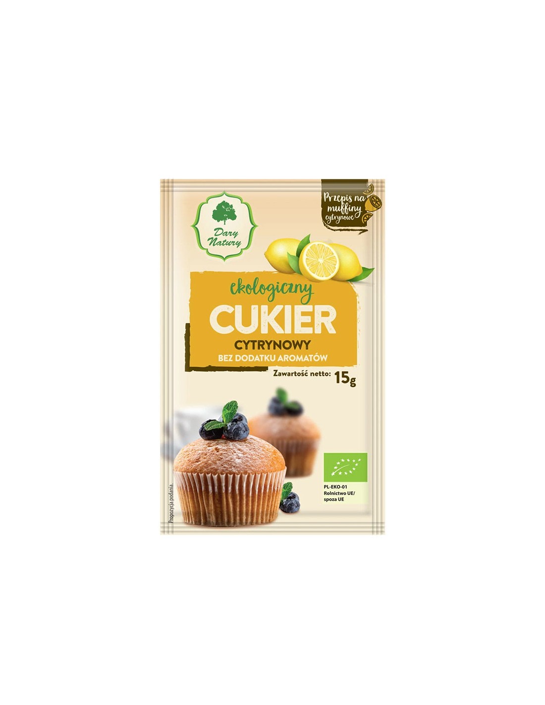 Bio citrónový cukor, 15 paketov x 15 g