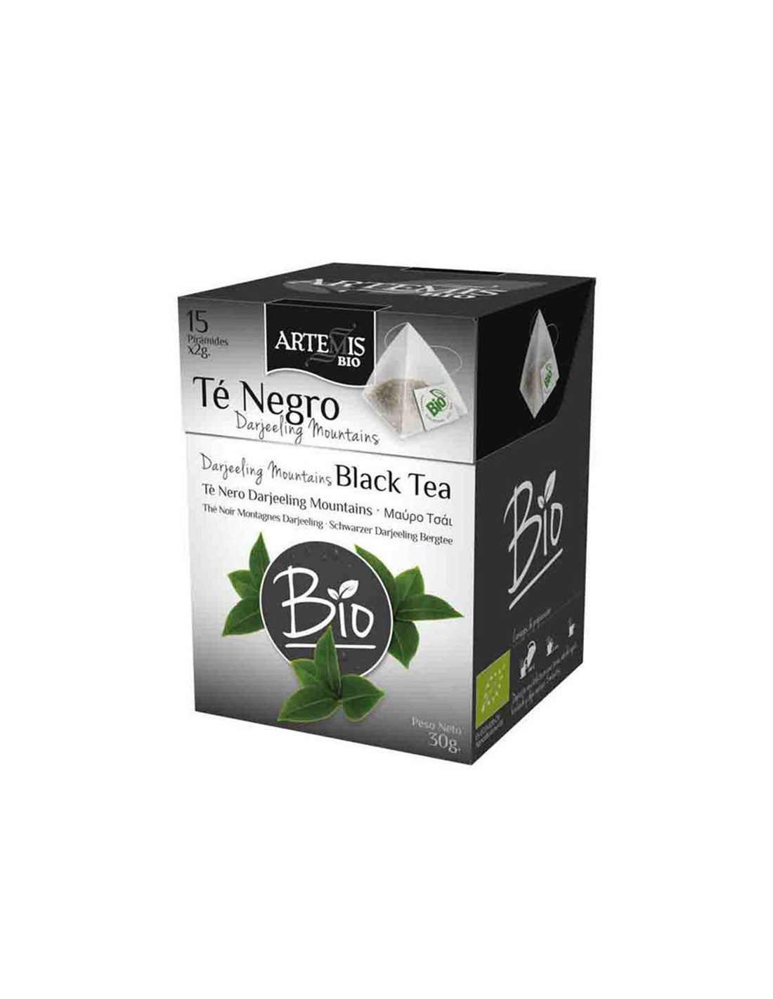 Čierny čaj Darjeeling Bio, 15 filtračných tašiek