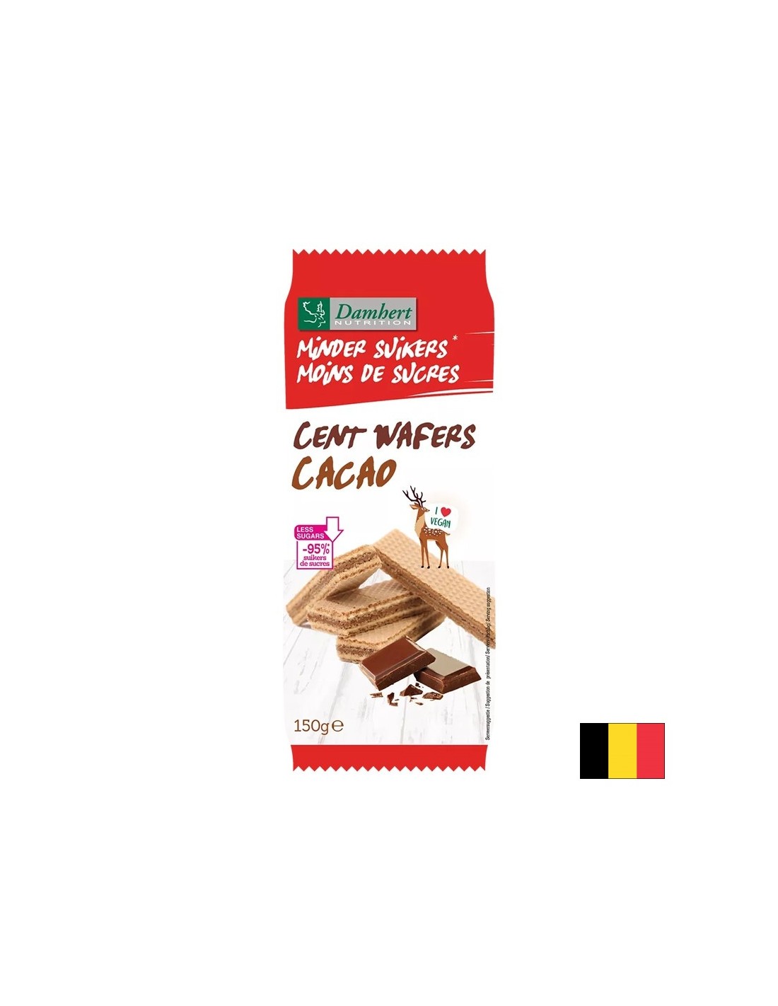 Waffles s kakaovým krémom (bez cukru), 150 g