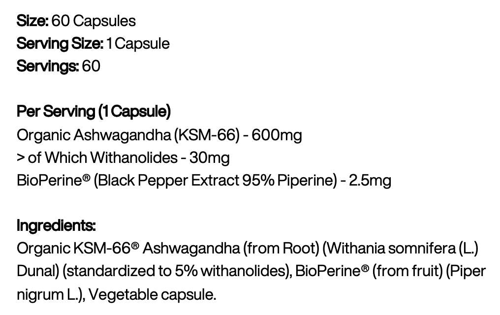 Ashwagandha KSM -66 600 mg - 60 kapsúl