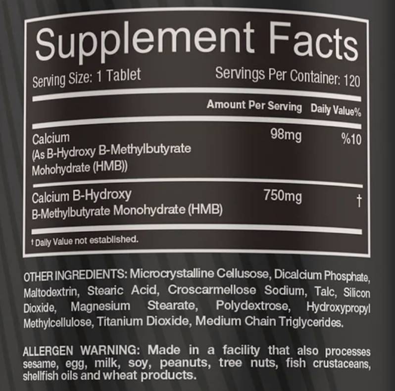HMB 750 mg 120 tabliet