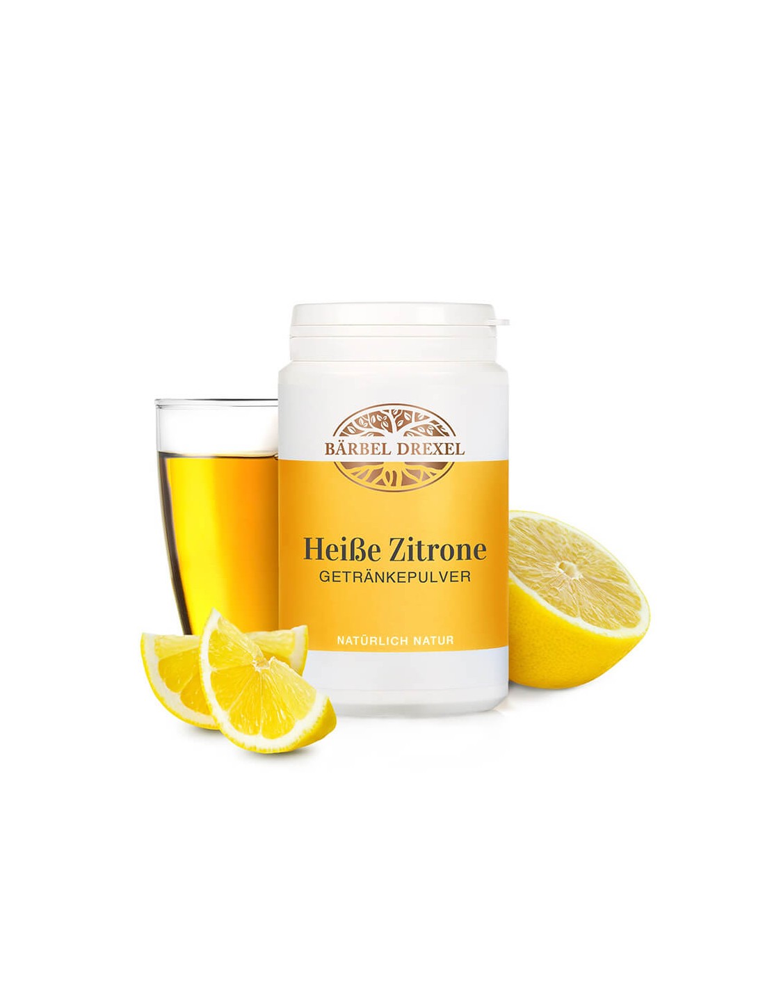 Horúci citrónový nápoj s vitamínom C, vápnikom a horčíkom - posilňovač imunity a energizujúce tonikum pre telo a myseľ, 180 g prášku <tc>Bärbel Drexel</tc>