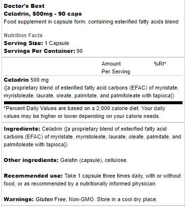 Najlepší celadrin 500 mg - 90 kapsúl