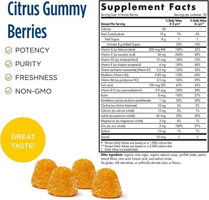 Nordické bobule multivitamín - 200 Gummies