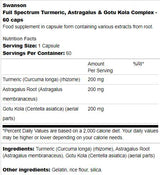 Full Spectrum Kurkuma, Astragalus a komplex Gotu Kola 60 kapsuly
