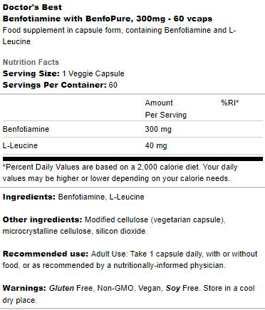 Najlepšie Benfotiamine 300 mg | Benfopure - 60 kapsúl