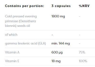 Primrose Oil 1800 mg | s vitamínom A&E - 180 gélových kapsúl