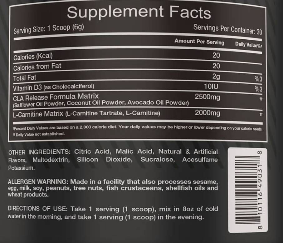 CLA + L-Karnitín | Non-STIM Formula 180 gramov