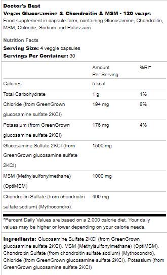 Vegan glukozamín a chondroitin a MSM - 120 kapsúl