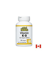 Vitamín K2 120 mcg a D3 1000 IU, 60 mäkkých kapsúl <tc>Natural Factors</tc>