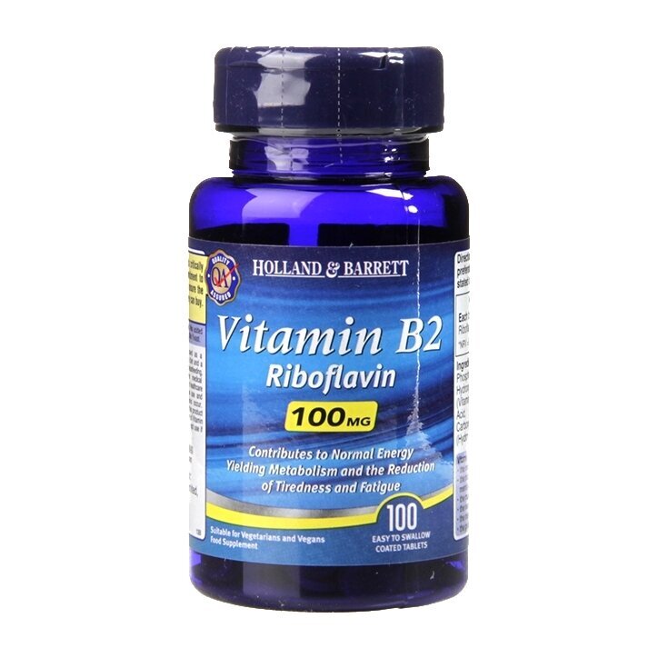 Vitamín B2 (vitamín B2) 100 mg 120 tabliet Holland & Barrett