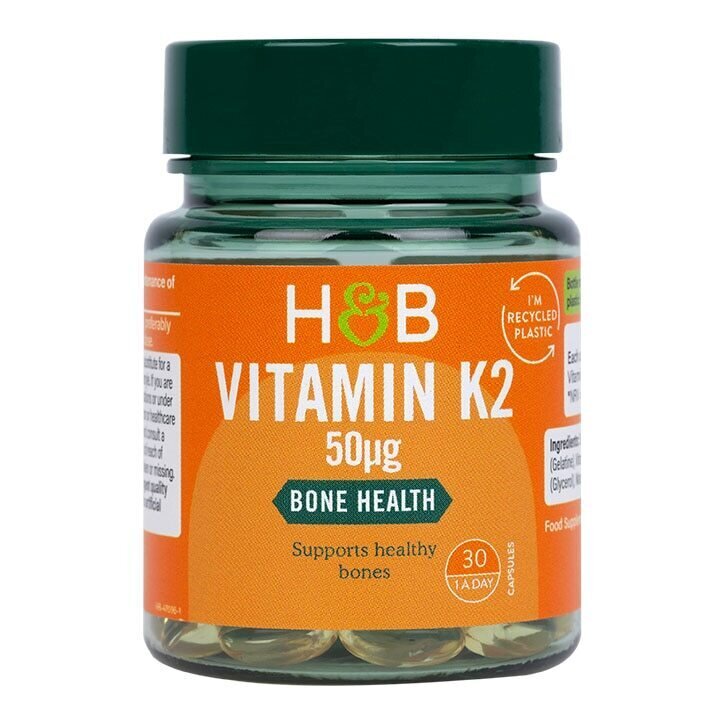 Vitamín K2 (vitamín K2) (MK7) 50 mcg 30 kapsulov Holland & Barrett