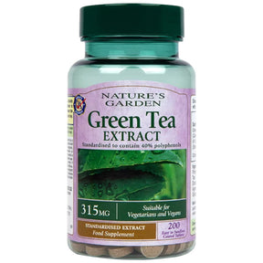 Green Tea Extract 315 mg | Nature's Garden - 200 Tablets - Nutra Best Europe