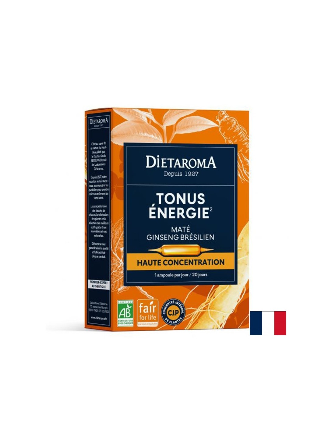 Tón a energia (s Yerba Mate, brazílskym ženšenom), 20 pitiacich ampúl