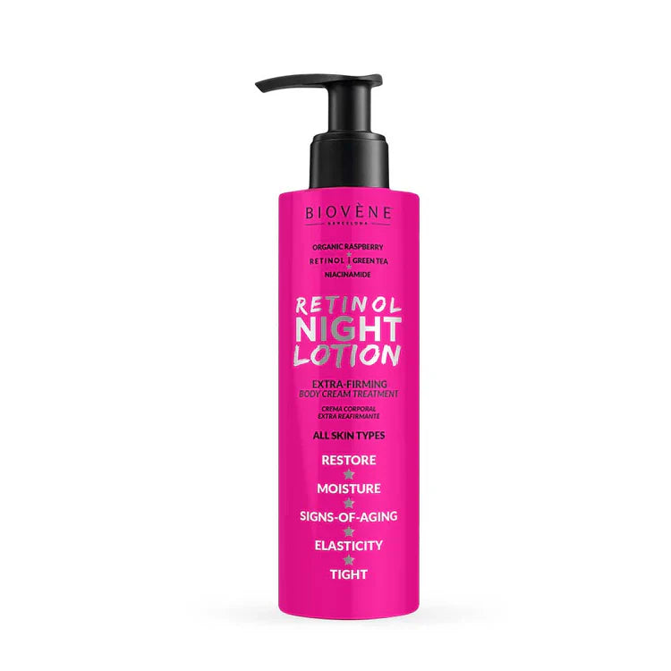 Retinol Night Body Lotion s extra zasiahnutým efektom a malinou 200 ml