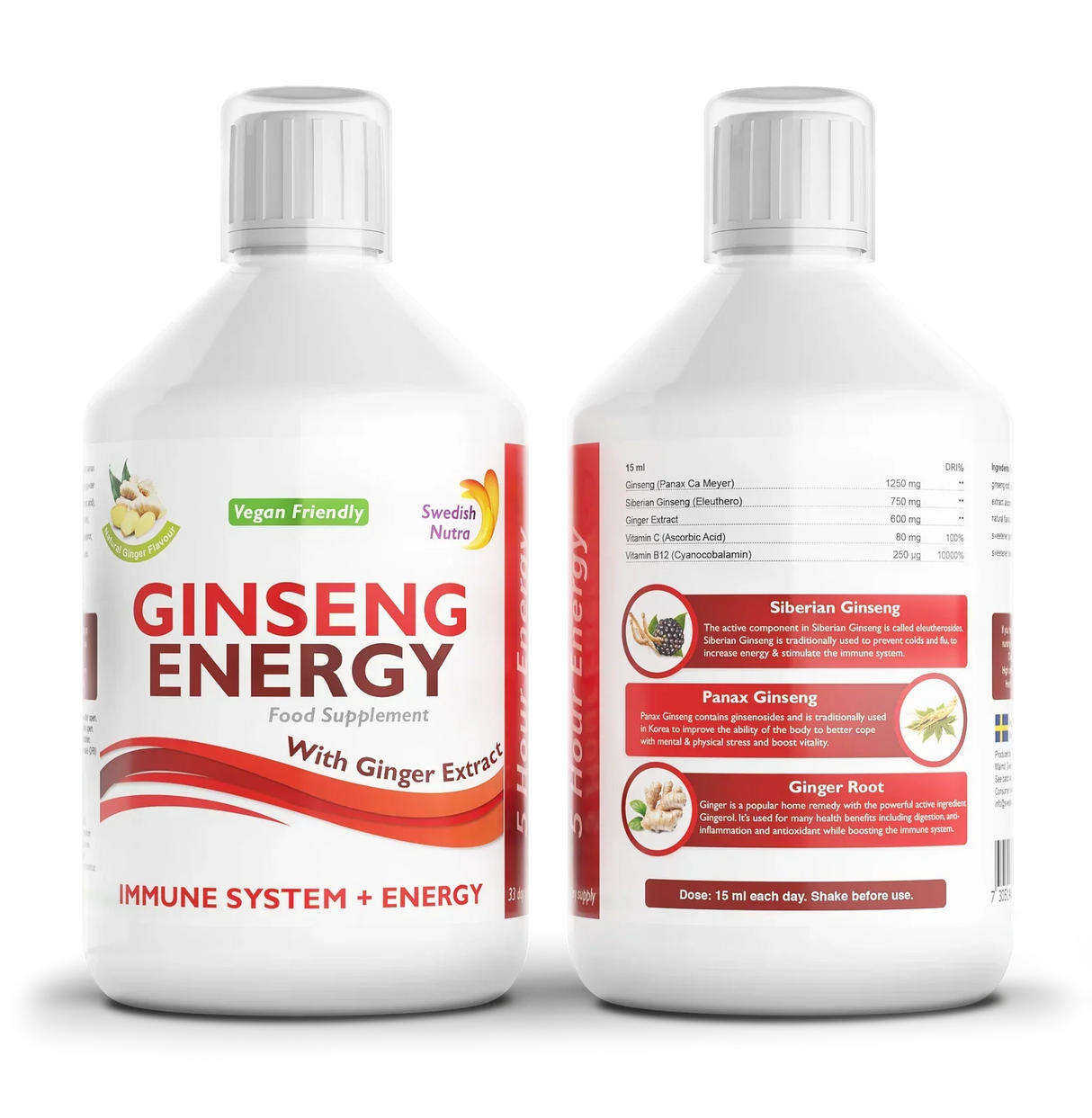 Ginseng 2000 mg - s extraktom zázvoru - 500 ml