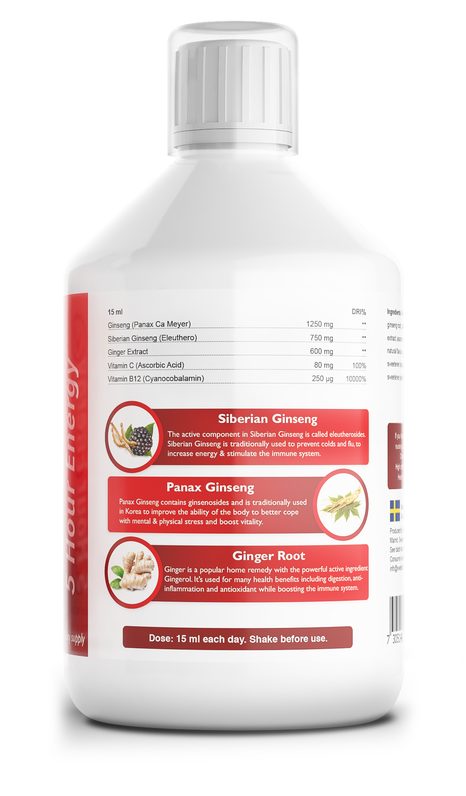 Ginseng 2000 mg - s extraktom zázvoru - 500 ml