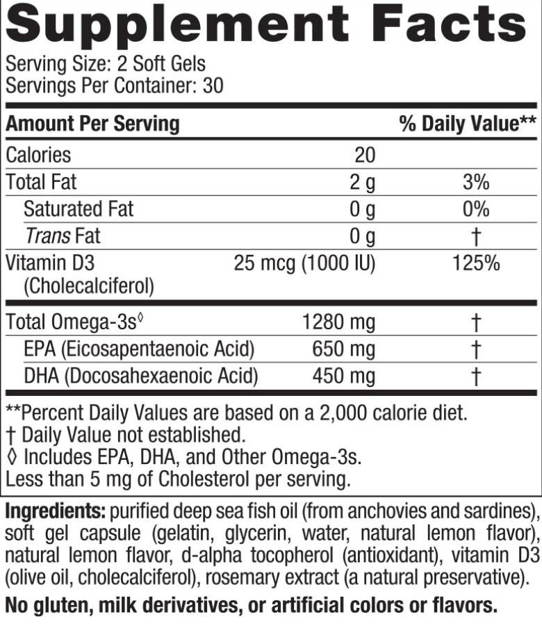 Ultimate Omega -D3 1280 mg - 120 gélových kapsúl