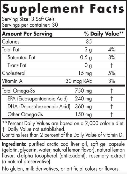 Arktický olej s pečeňou 750 mg - 180 gélových kapsúl