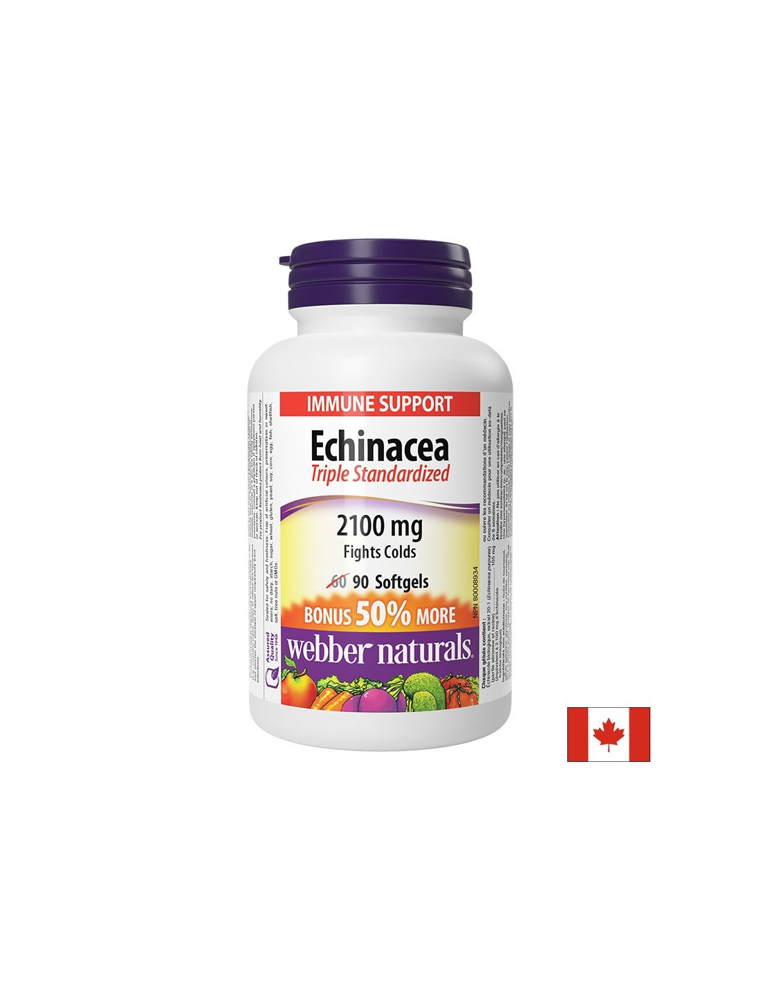 Imunita - Echinacea (trojitý štandardizovaný extrakt) 2100 mg, 90 kapsúl softgel
