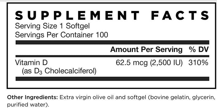 Vitamín D3 2500 IU 100 GEL kapsuly