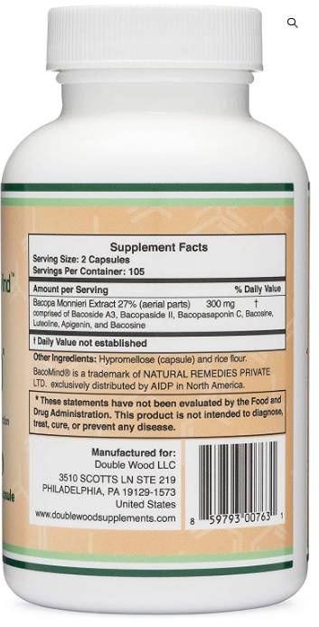 Bacopa Bacomind ™ - 210 kapsúl