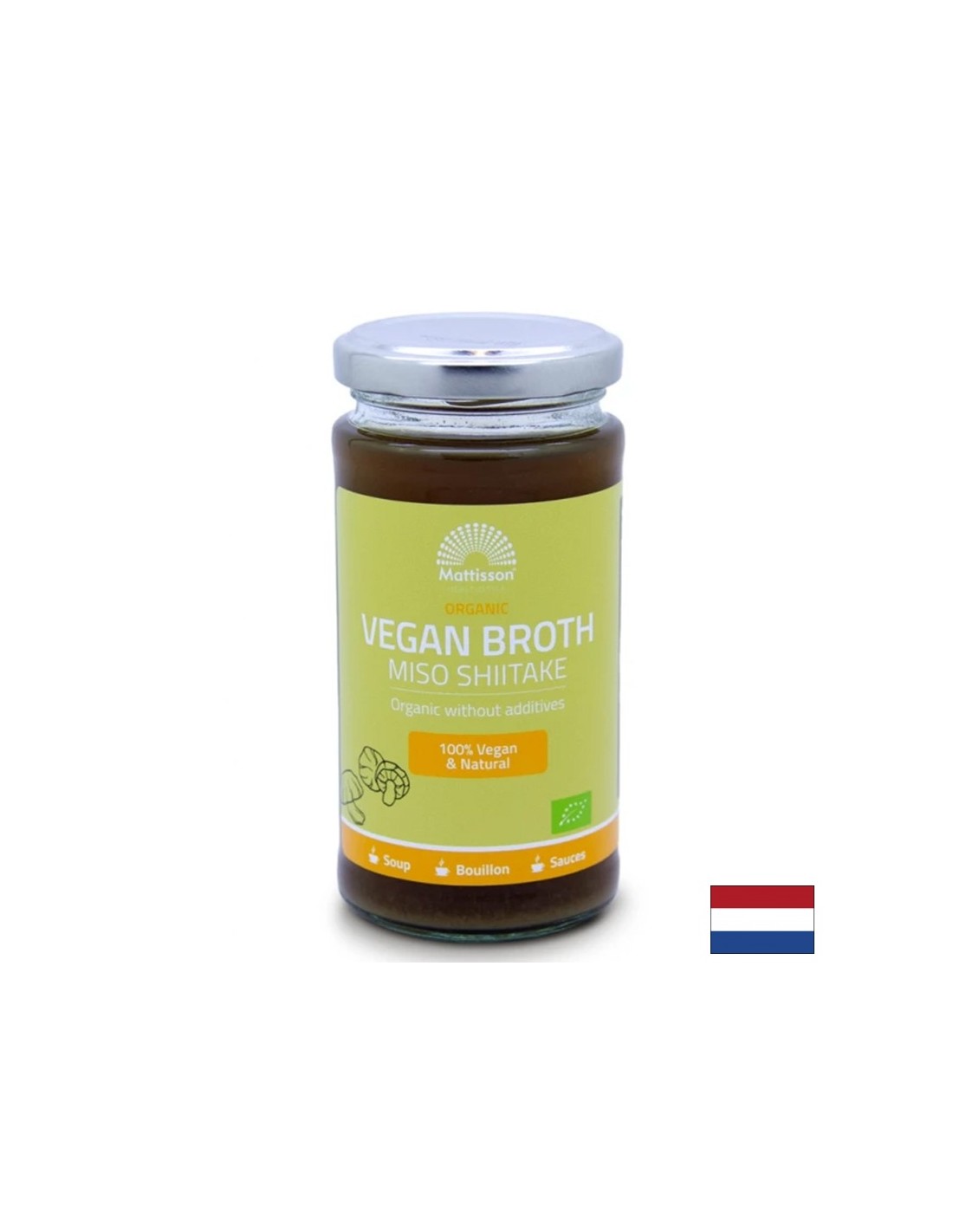 Probiotický rastlinný vývar s miso a shiitake húb bio - (+ bylinky a korenie), 240 ml