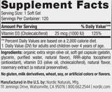 Vitamín D3 1000 IU - 120 gélových kapsúl