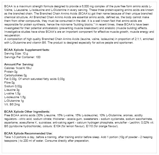 BCAA XPLODE - 1 000 gramov
