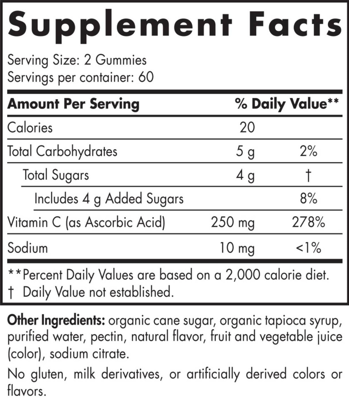 Vitamín C Gummies 250 mg - 60 Gummies