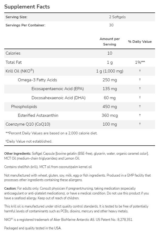 Krill & Coq10 | Vynikajúca kardiovaskulárna kombinácia - 60 gélových kapsúl