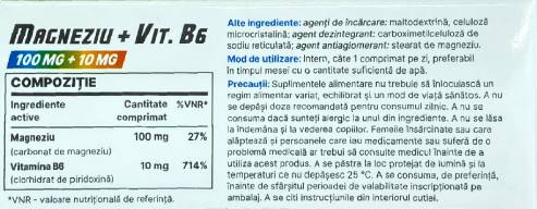 Horčík 100 mg + vitamín B6 10 mg - 30 tabliet