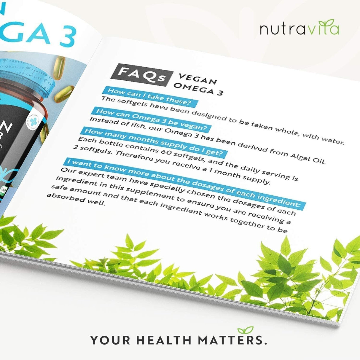 Vegan Omega 3 - 2000 mg /60 vegánskych gélových kapsúl /