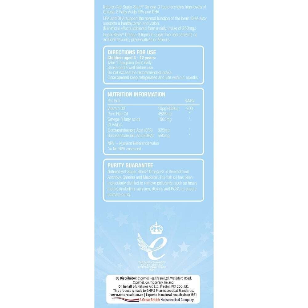 Omega 3 pre deti (Super Stars Omega-3) 6-12 rokov 150 ml Naturesaid