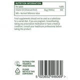 Vitamín D3 (vitamín D3) 1000I 60 vegánskych tabliet Naturesaid