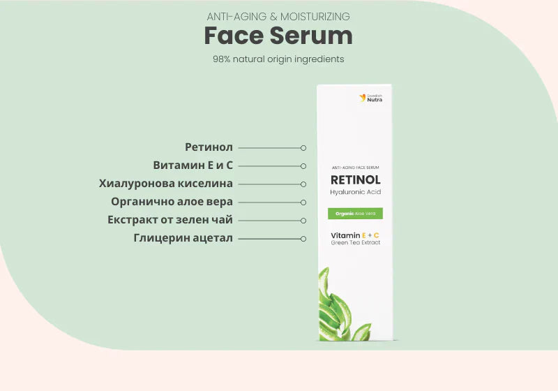Sérum na tvár s retinolom, hyalurónom a kolagénom 30 ml <tc>Swedish Nutra</tc>