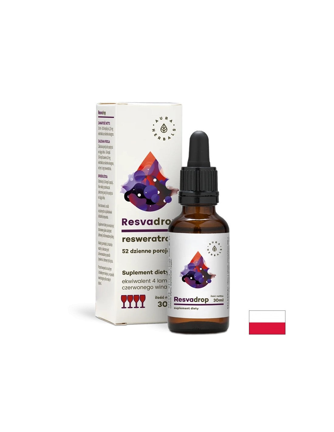 Na podporu ciev a srdca - Resveratrol, kvapky 30 ml <tc>Aura Herbals</tc>