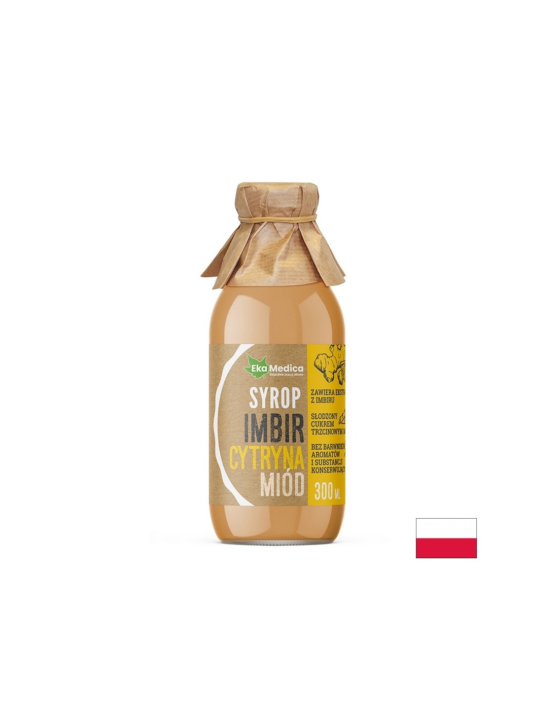 Zázvorový sirup s medom a citrónom - dobré trávenie a silná imunita, 300 ml, 15 alebo 30 dávok