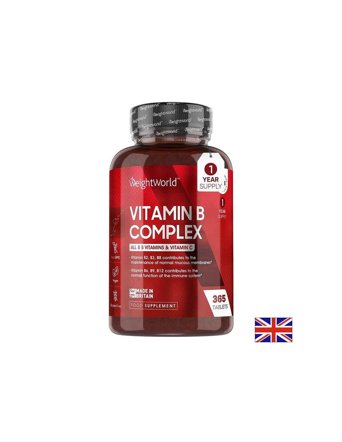 Imunita a energia - vitamín B -komplex + vitamín C, 365 tabliet - komplex vitamínu B