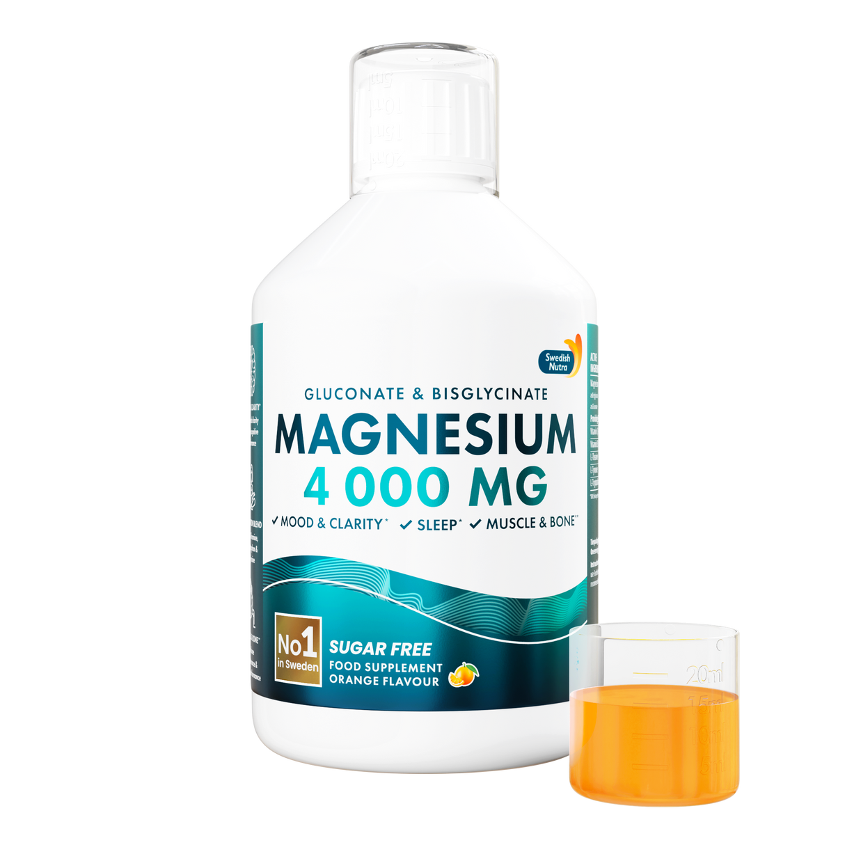 Kvapalný horčík 4000 (bisglycinát a glukonát) 500 ml