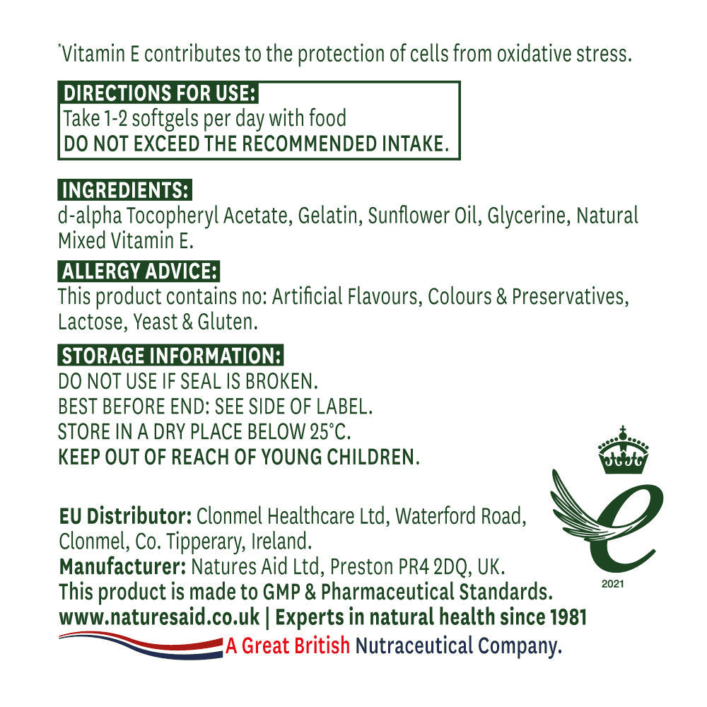 Vitamín E Natural 400iu 60 kapsúl <tc>Natures Aid</tc>