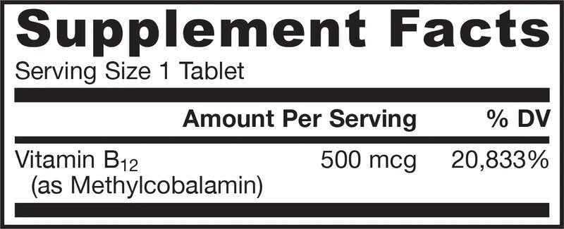 Metyl B -12 500 mcg - 100 žuvacích tabliet