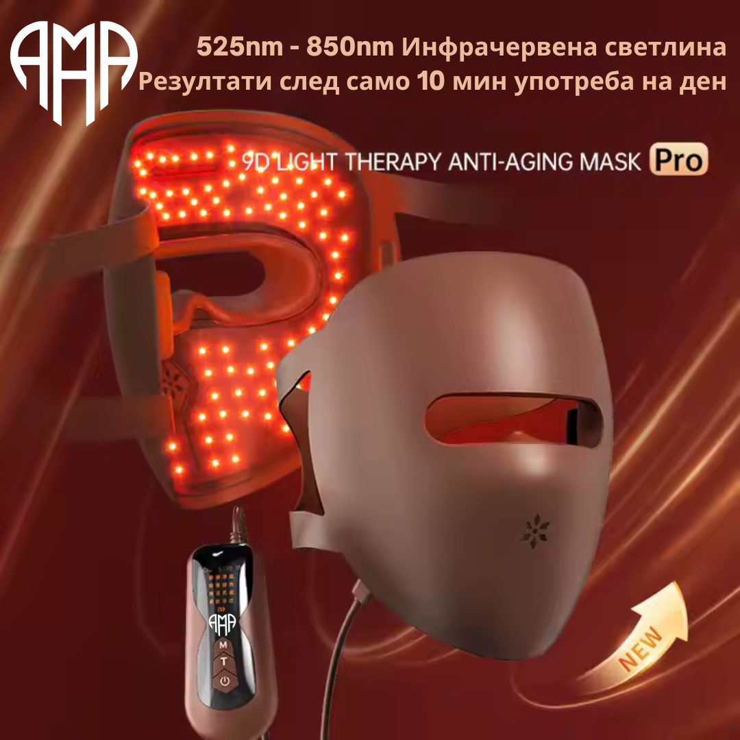 4D LED maska ​​tváre s fotónovou terapiou - 82 LED diód x 4 typy svetla
