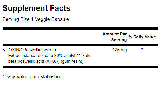 5 -loxín Boswellia serrata extrakt 125 mg - 60 kapsúl